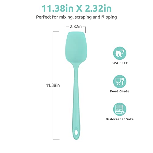 Image of U-Taste Silicone Spoon Spatula, 600F High Temp Spoonula, 11.38 inch, Aqua Sky