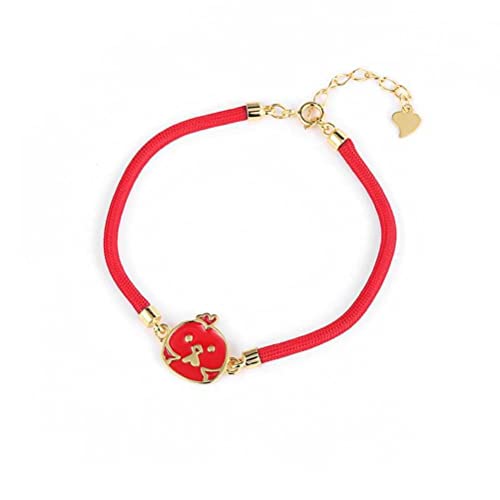 Bracelet corde rouge Année du Tigre argent 925 vintage fait main