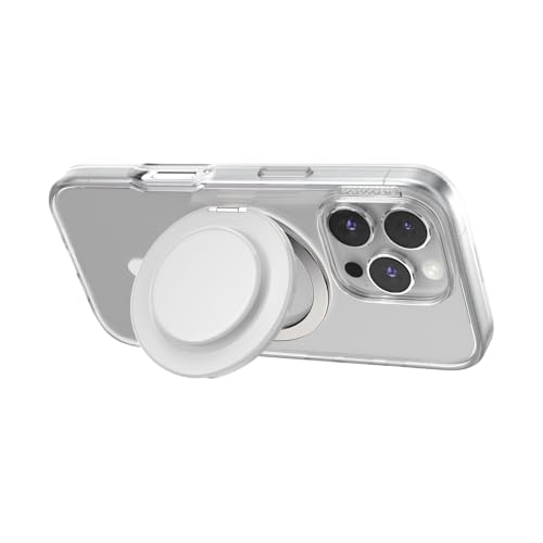 Image of PopSockets Kick-Out Grip for MagSafe, Adjustable Kickstand for Portrait or Landscape, Magnetic Stand, White - Glossy White