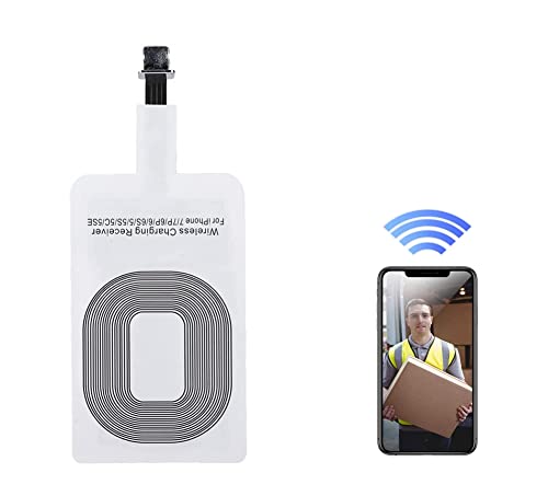 Hakeeta Universal Ultra Slim Wireless Charger Charging Receiver Module, Qi Receiver Widely Suitable for Android/iOS/Type C Mobile Phone and Other Qi-Enabled Phones(iOS)