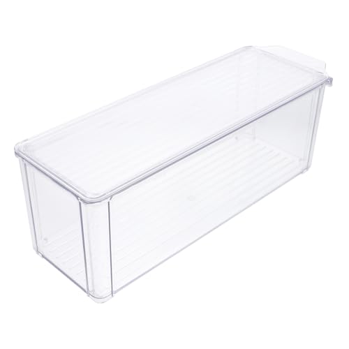 TOPPERFUN 1 Pieza Caja de Almacenamiento Refrigerador Transparente y Verduras Organizador de Congelador Apilable y Portátil Mantener Frescos y Ordenados