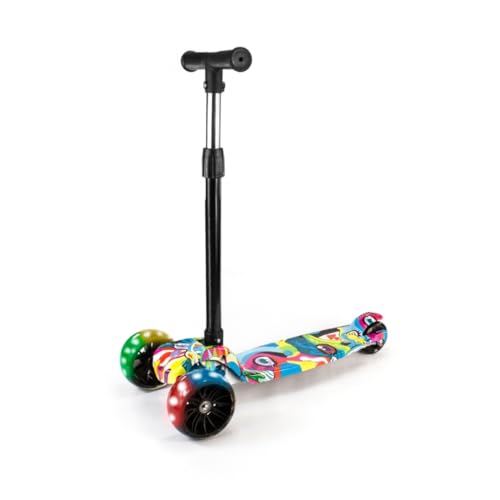 Patinete Infantil 3 Rodas Com Led Dobrável - Mega Compras