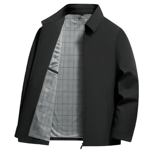 Chaqueta casual para hombre de mediana edad con solapa de primavera de color sólido