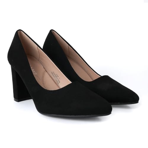 J. Adams Jolie Heels for Women - Closed Pointed Toe Mid Block Heel Classic Pumps3
