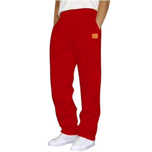 Baggy Sweatpants Men Men's Fleece Straight Leg Casual Pants Elastic Waist Athletic Workout Jogger Sweat Fall Winter