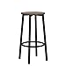 HOOBRO Bar Stools, Set of 2 Bar Chairs, Kitchen Round Height Stools with Footrest, Breakfast Bar Stools, Sturdy Steel Frame, for Dining Room, Kitchen, Party, Easy Assembly, Rustic Brown BF03BY01