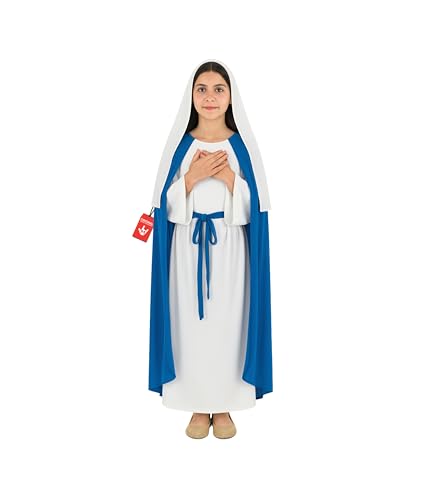 Fun Shack Disfraz Virgen María Niña, Traje Belén Navidad, Disfraces para Carnaval y Halloween, XL