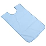 SKISUNO Babero para Adultos y Ancianos, Babero de Comida de Poliéster Ligero, Delantal Anti-fugas Color Azul Claro, Protector de Ropa para Alimentación y Uso Diario