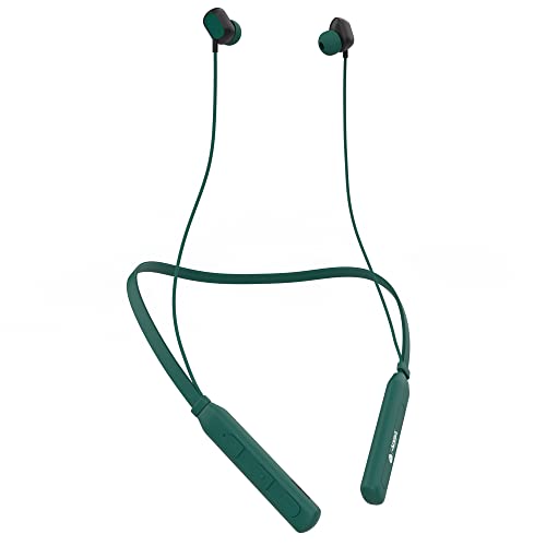 Aroma® NB119 Care Bluetooth Wireless in Ear Neckband with Long Lasting Playtime 48 Hrs, Smart Voice Assistant, in-line Controls, Bluetooth V5.0, Sweat & Splash Proof, Best for Gaming, Running (Green)