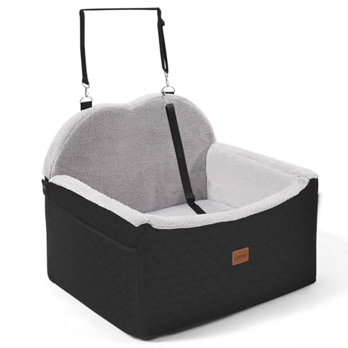 Dog Car Seat Medium Sized Dog Under 30 lbs, Detachable Dog Booster Car Seat for Small Medium Dogs with Storage Pockets Dog Safety Belt, Pet Car Seat Dog Sofa Cushion & Travel Dog Bed