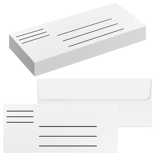 Marspark 100 Pack Low Vision #10 Envelopes Number 10 Business Letter Envelopes with Gummed Seal, White