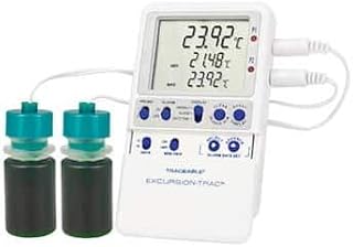 Traceable Excursion-Trac Data Logging Thermometer with Calibration; 2 Plastic Bottle Probes