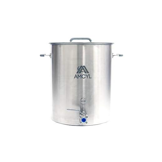 15 Gallon Brew Kettle Stainless Steel with Lid and Ball Valve
