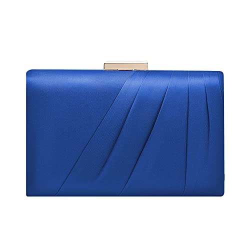 Image of Pleated Satin Clutch Purse For Women Wedding Bridal Clutch Bag Prom Party Clutch