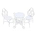 Menolana Dollhouse Garden Table Chair Set Dollhouse Furniture Rustic Metal 1/12 Scale Fairy Garden Ornaments for Diorama Decoration