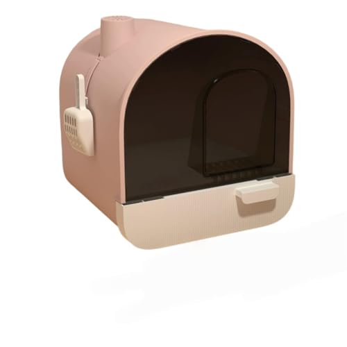 Piulta猫用トイレ大型ドーム型引き出し式扉付き防臭抗菌消臭閉鎖型猫砂飛散防止簡単お手入れペット用品 (【桜の粉+ペダル】?除より軽く)