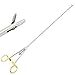 AAProTools T/C Needle Holder O Type 5mm X 480mm Forceps Laparo Endoscope Forceps Straight Gold Handle LP-064