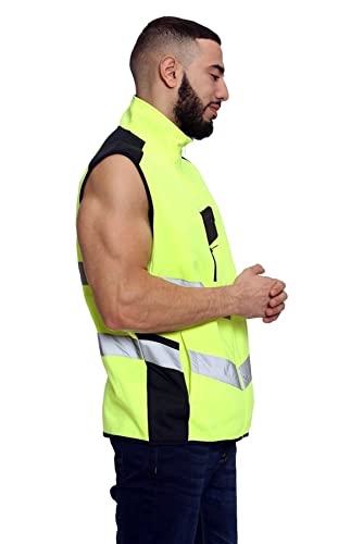 Gilet sans manches haute visibilité imperméable veste polaire homme réfléchissant