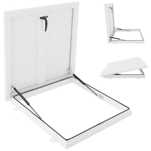 JIAOCKJIAO Trampilla de Acceso Al Techo, Placa de Cubierta para Trampilla de Acceso a Techo Comercial, Cubiertas Galvanizadas para Tragaluz de Ático, Cubierta para Puerta de Sótano Exterior(Wit,LXW-80