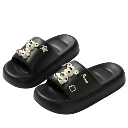 Bear Slippers for Women Indoor Outdoor Beach Travel Slides Shower Sandals Cushioned Thick Sole Y2k Aesthetic Cute
