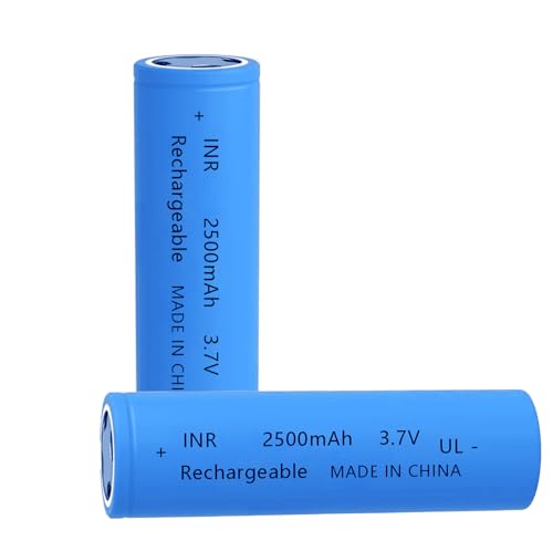 Yuntunele Battery for 18650 Rechargeable 3.7 Volt Battery High Capacity Genuine18650 Battery Flat Top Flashlight Battery for Headlamps, Doorbells, Handhold Fan etc (Blue)