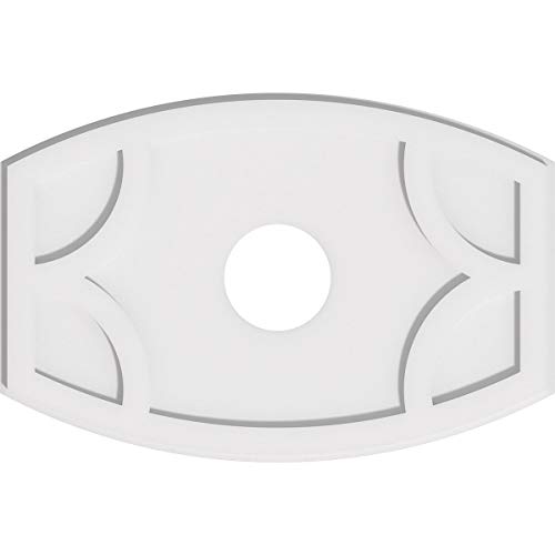 Image of Ekena Millwork CMP26X17KY-05000 Kailey Architectural Grade PVC Contemporary Urethane Ceiling Medallions 26 inchW x 17 3 /8 inchH x 5 inchID x 14 inchC x 1 inchP