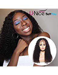UNice Hair Bettyou Series Brazilian Curly Lace Front Human Hair Wigs for Women 100% Unprocessed Human Virgin Hair Wig 130% Density with Baby Hair (16inch)