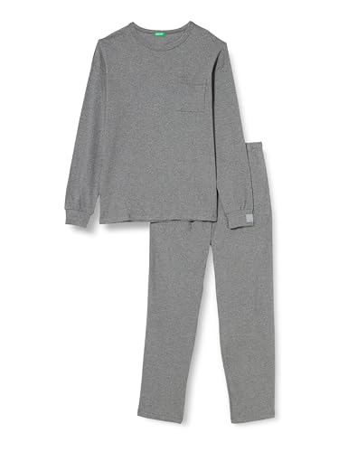 United Colors of Benetton Pig(Maglia+Pant) 3W6S4P02F Set di Pigiama, Grigio, L Uomo