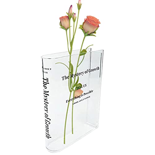  Libro vaso per fiori, libro vaso per fiori, vaso per libro in acrilico trasparente, vaso decorativo a forma di libro per la decorazione domestica, matrimoni, camera da letto/ufficio, nuovo sapore arti