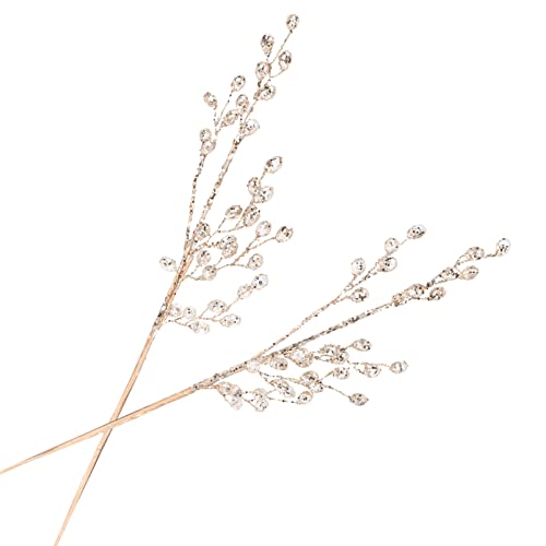 NOLITOY Artificial Bouquets with Acrylic Bead Drop Crystal Flower Stem Acrylic Beads Flower Branches Vase Fillers for Wedding Birthday Party Decoration