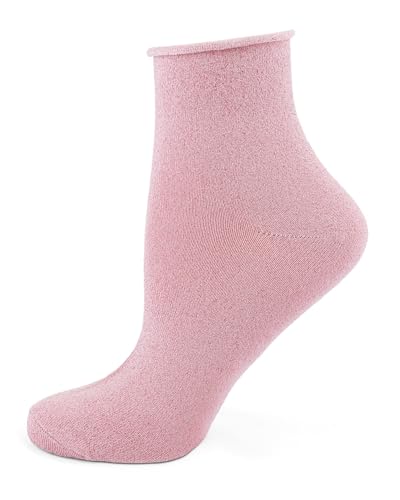 MeMoi Women's Shimmer Roll Top Shortie Socks