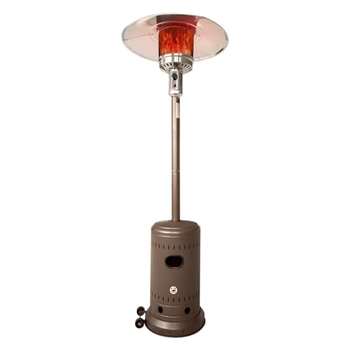 ATS POWER 46 000 BTU Outdoor Propane Patio Heater with Wheels Commercial & Residential Havana Bronze 32.5x 32.5 x 91.3 inches (LxWxH)