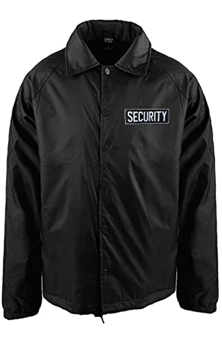 Gs-eagle For Men's Security Black Waterproof Coach Jacket Size XL2