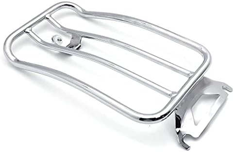 HTTMT LR13- Chrome 14x7 Inches Solo seat Luggage Rack Compatible with H-D 1997-2015 Touring FLH/T 97-15