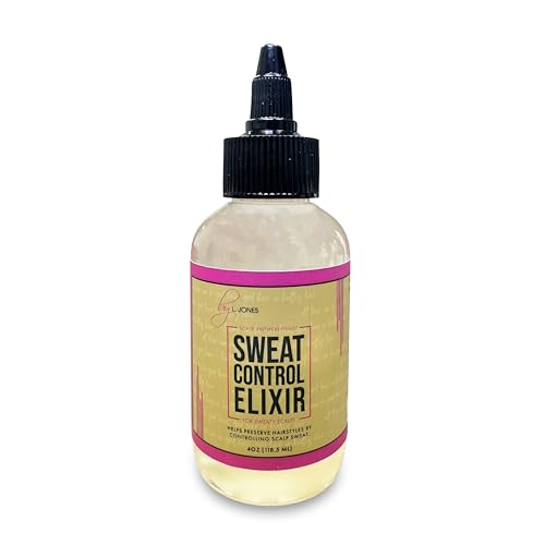 by L. Jones Regular Strength Sweat Control Elixir Scalp Antiperspirant Serum For Silk Presses Relaxed Hair Braids & Locs Non-Greasy Formula