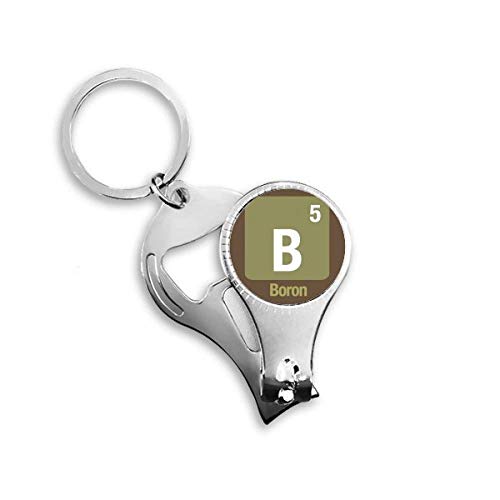 B Boron Chemical Element Science Nail Nipper Ring Key Chain Bottle Opener Clipper