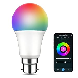 Smart Bulb, Alexa Light Bulbs, APP Remote Control, B22 Multicolor Bulb 8W (75W Equivalent), Smart Led Light Bulb…