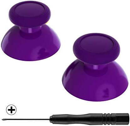 eXtremeRate Light Violet & White Dual-color Replacement 3D Joystick Thumbsticks, Analog Thumb Sticks with Cross Screwdriver for Nintendo Switch Pro Controller
