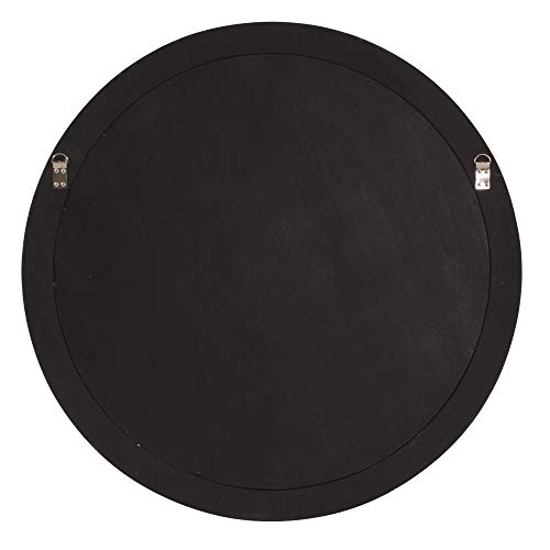 Image of Howard Elliott Collection George Round Chocolate Brown Wall Mirror, Bevelled Vintage Hanging Wood Framed Vanity Mirrors for Home Decor, Living Room, Bathroom, Bedroom, or Hallway, 36 Inch Round