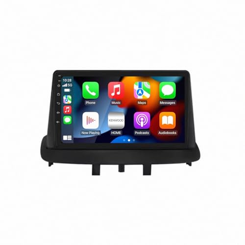 Radio Coche 2 DIN Pantalla para Renault Megane 3 Fluence Samsung SM3 2010-2014 Pantalla de Coche con Carplay y Android Auto Inalámbricos, Bluetooth, Mirror Link, Navegación, 4 Nuclear 2G+32G