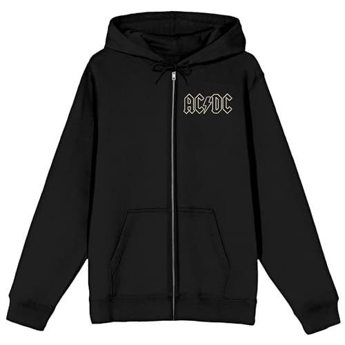 ACDC American Flag Men's Black Zippered Hoodie