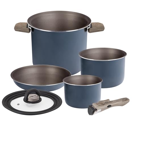 BRUNNER Camping HOHES kompaktes Kochgeschirr-Set TORRALTA Alu 5+1 tlg ø18