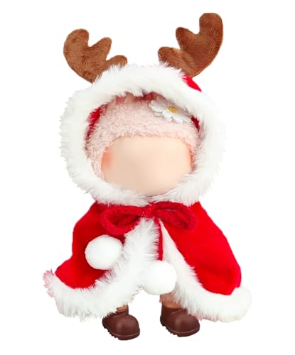 17cm Doll Christmas Clothes Elk Reindeer Red Cloak & Shoes Outfit Set