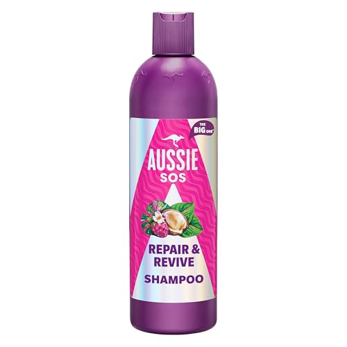 Aussie SOS Repair & Revive Shampoo 500ml für Weiches, Glattes und Hydriertes Haar, Hilft bei Reparatur und Schutz vor Schäden, Vegan, mit Australischen Superfoods Angereichert