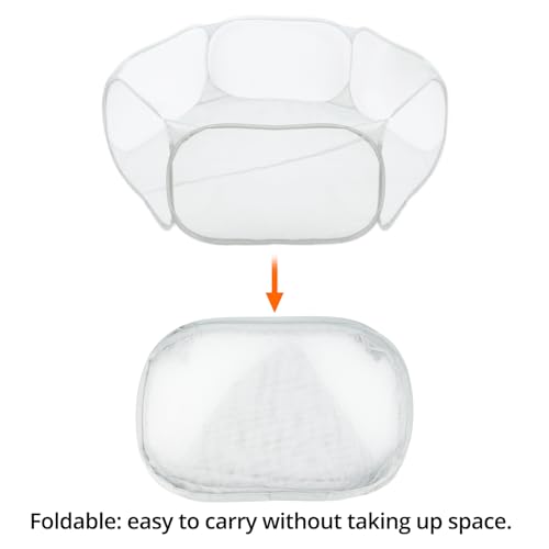 QWORK® Laufstall Haustiere, Faltbar Gehege für Tiere, Pop-up-Laufstall, für Meerschweinchen, Kaninchen, Hamster, Katzen, Hunde