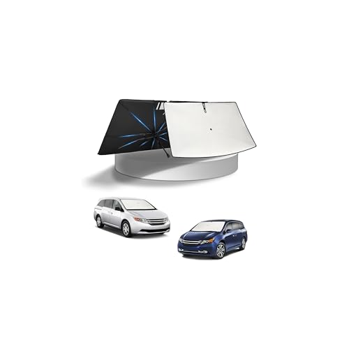 Image of KUST Sun Shade Umbrella for Honda Odyssey 2011-2017 | Custom Fit Windshield Sunshade | Foldable Sunshade with Bendable Handle | Blocks Heat & UV Scratch Resistant Keep Your Car Cool Sunshield