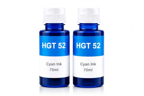 Image of ROHINK GT51 GT52 Ink Refill Dye Ink Compatible with HP Ink Tank 115, 310, 315, 319, 410, 415, 416, 419, 455, 500, 515, 530, 615, GT 5810, GT 5811, GT 5820 (HP HGT52 Cyan Pack 2)