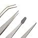 FEITA Professional Craft Tweezers Stainless Steel Precision Tweezer Set for Hobby, Electronics, Model Making, Jewelry Picking Tool - 4 Pieces