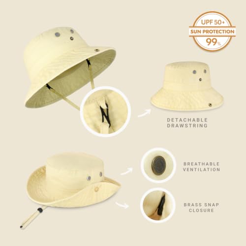 Image of Hot Summer Bucket Hat - Trendy Cotton Sun Hat for Beach, Golf, Fishing