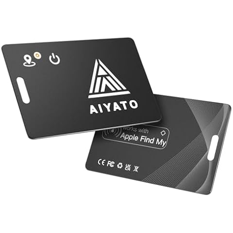 SmartCard Wallet Tracker Card Compatible with Apple Find My App(iOS Only), Rechargeable Item Finder Card for Wallet Luggage Key Passport Tracker with Chain Hole Cover